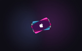Apple logo purple blue pink - synchromism free wallpaper