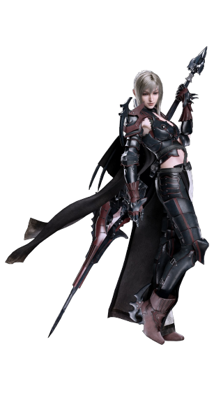 Woman black outfit holding sword - final free wallpaper for mobile