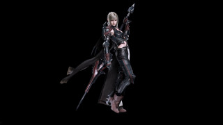 Woman black outfit holding sword 3 - a black outfit holding free wallpaper