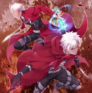 Anime characters red outfits swords - ufotable free wallpaper for tablet
