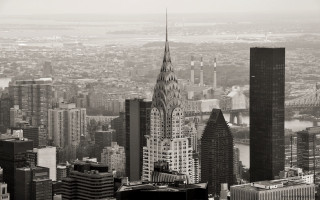 Black white city skyline chrysler - arnold mesches free wallpaper