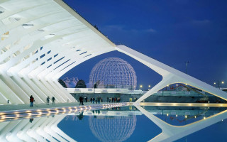 Building white structure pool front - modernism free wallpaper