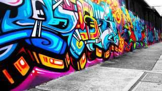 Graffiti wall skateboard person sidewalk - graffiti paint free wallpaper
