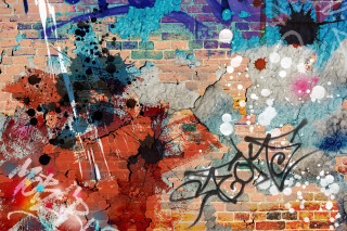 Brick wall graffiti city pokemon - a graffiti free wallpaper