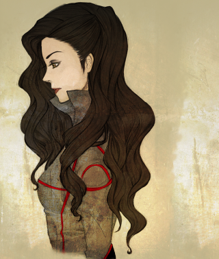 Woman long hair red ribbon - flowing hair free wallpaper for mobile