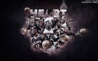 Basketball players heart dark background - them in front free wallpaper