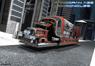 Red truck city night neon - a red truck free wallpaper