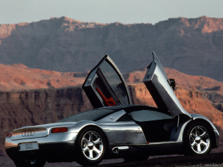 Silver car doors open mountain - chrome free wallpaper
