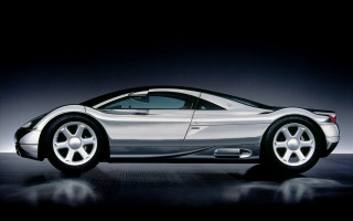 Silver sports car black background 2 - a reflection of the car free wallpaper