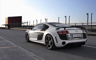White sports car road bridge - a white sports car free wallpaper