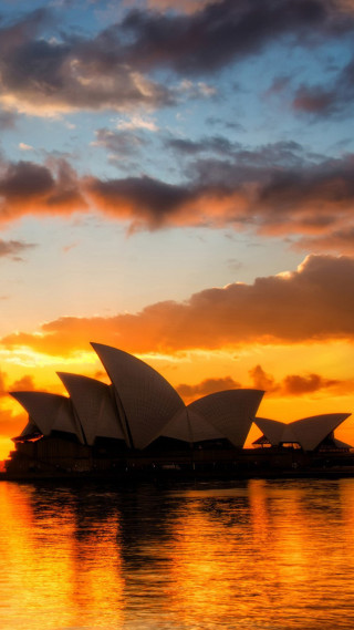 Sunset sydney opera house australia - australian tonalism free wallpaper for mobile