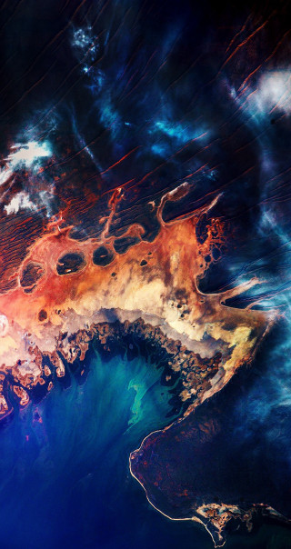 Ocean waves fire mandelbrot explosion - fractal free wallpaper for mobile