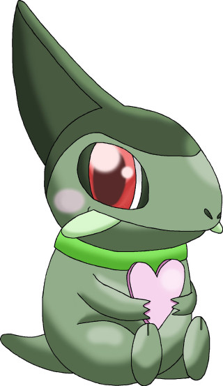 Green cartoon character heart scarf - a heart free wallpaper for mobile