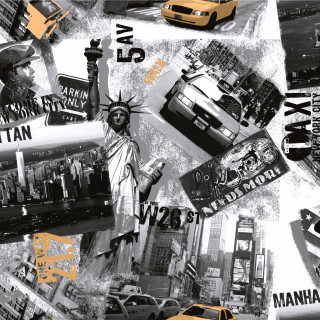Nyc yellow taxi statue of - typographic free wallpaper for tablet