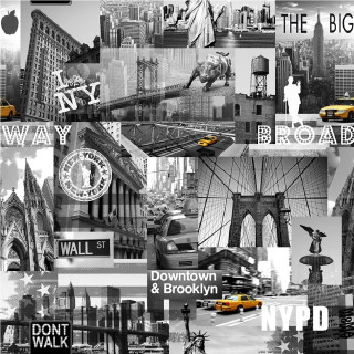 Brooklyn bridge nyc skyline black - a collage of images free wallpaper
