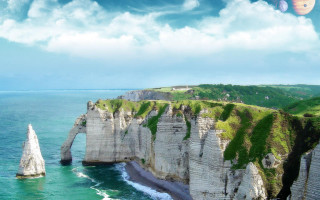 Cliff water rock formation landscape - de hirsh margule free wallpaper