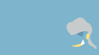 Blue background yellow banana peel - the middle of the image free wallpaper