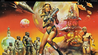 Woman holding gun space suits - sci fi free wallpaper for desktop