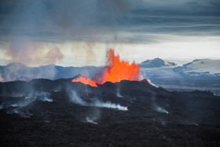 Volcano lava mountains clouds eruption - a volcano free wallpaper