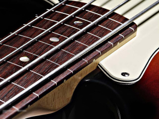 Guitar neck strings closeup black - grunge free wallpaper