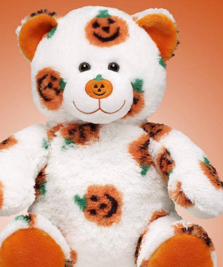 White orange teddy bear pumpkin - detail free wallpaper for mobile