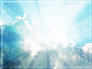 Blue sky clouds sunburst frame - god ray free wallpaper