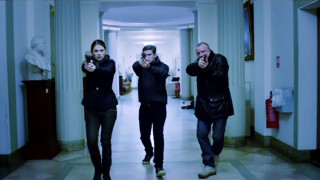 Three people hallway guns holding - three person free wallpaper