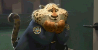 Cheetah police uniform standing door - a cheetah free wallpaper