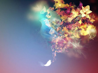 Colorful flower crescent moon computer - artist free wallpaper