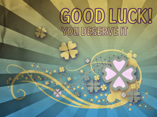 Good luck card four leaf - a message below free wallpaper