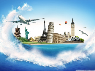 City plane statue liberty background - a plane free wallpaper for desktop