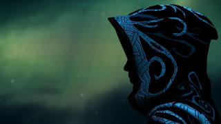 Close up black blue face 2 - epic fantasy character art free wallpaper