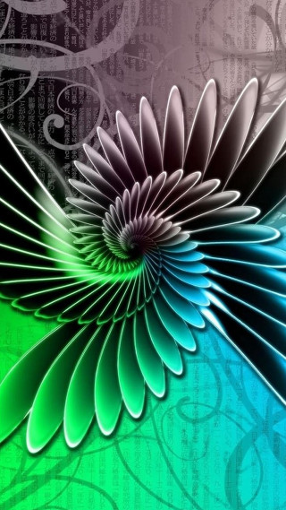 Colorful flower swirly design spirals - the middle free wallpaper for mobile