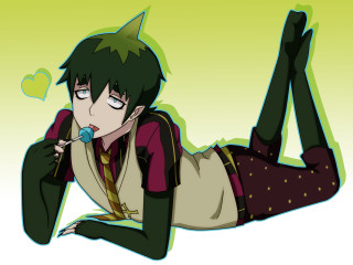 Cartoon character microphone lying green - adam manyoki free wallpaper for desktop