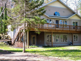 House deck tree motorcycle parked - a deck free wallpaper