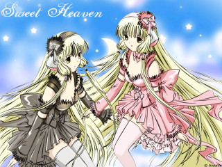 Anime girls pink dress walking - star free wallpaper