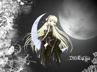 Anime girl moon gothic black - darkness free wallpaper