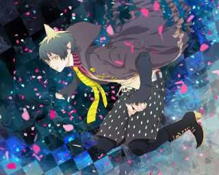 Anime characters confetti falling sky - confetti free wallpaper