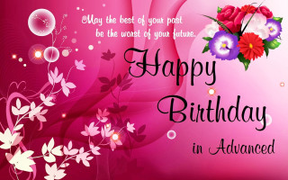 Pink birthday card flowers bubbles 2 - happy birthday free wallpaper