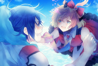 Anime characters touching eyes hands 2 - each others eye free wallpaper