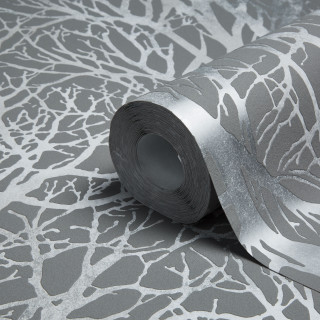 Silver foil gray white wallpaper - a tree pattern free wallpaper