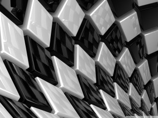 Black white wall squares pattern - ambient occlusion free wallpaper for desktop