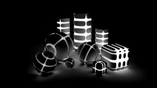 Shapes sizes objects black background - ray free wallpaper for desktop