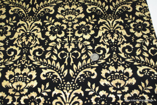 Black gold fabric white flower - earnst haeckel free wallpaper