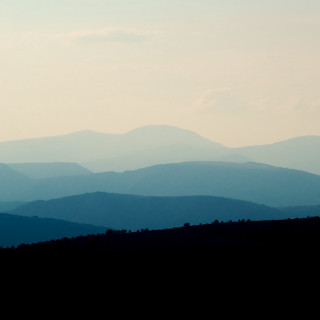 Lone horse field mountains sunset - free mountains wallpaper for tablet