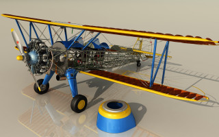 Small yellow blue airplane propeller - airplane free wallpaper