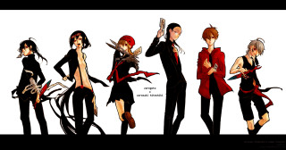 Anime characters group arms around 9 - knife free wallpaper