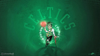 Man basketball green boston logo - process art free wallpaper