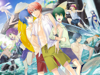 Group people water surfboard beach - free seasons wallpaper for desktop