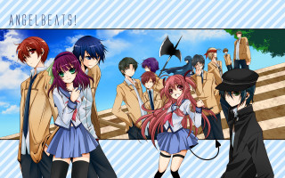 Anime characters blue sky umbrella - a umbrella free wallpaper
